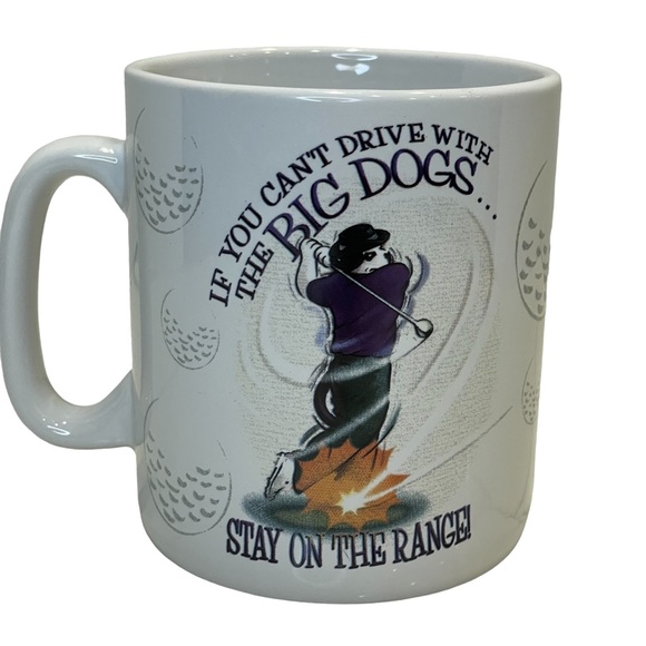 BIG DOGS Golf Coffee Mug If You Can't Drive Stay on the Range Oversized Coffee - Picture 3 of 7